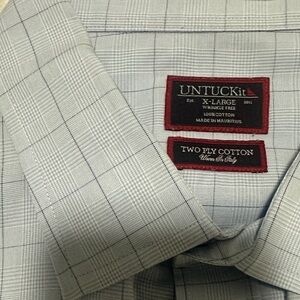 UNTUCKit Light blue Checkered Shirt